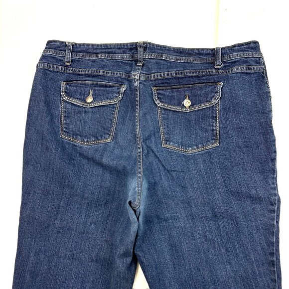 JMS Skimmer Back Flap Pockets Women's size 24W Dark Wash Blue Denim jean Shorts - Picture 4 of 4